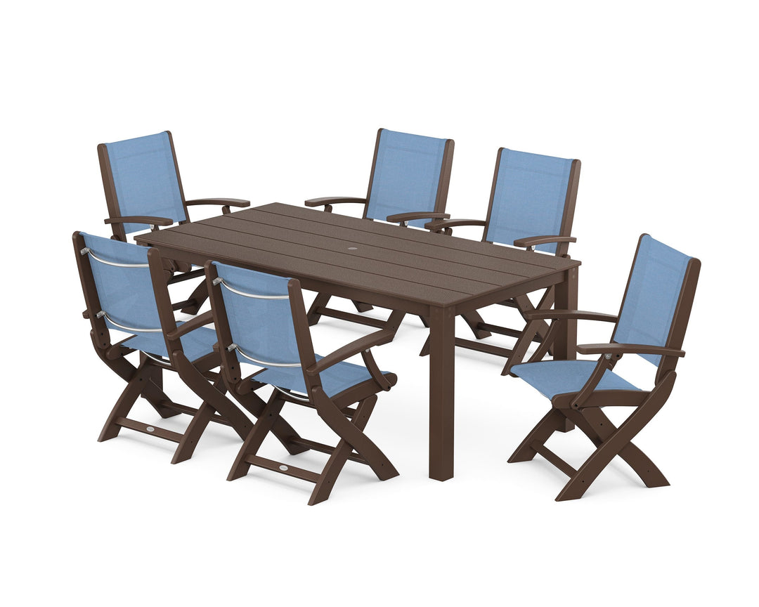 POLYWOOD® Coastal Folding Chair 7-Piece Parsons Dining Set