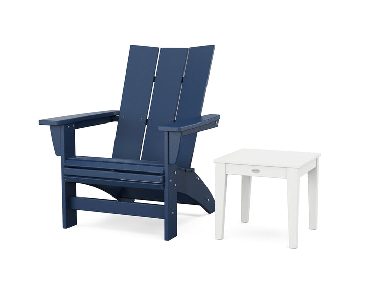 POLYWOOD® Modern Grand Adirondack Chair with Side Table