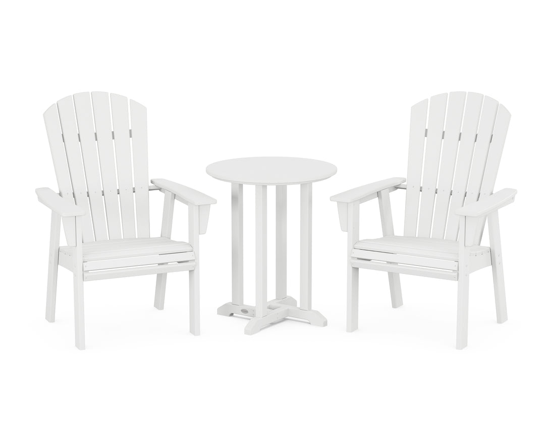 POLYWOOD® Nautical Adirondack 3-Piece Round Bistro Dining Set