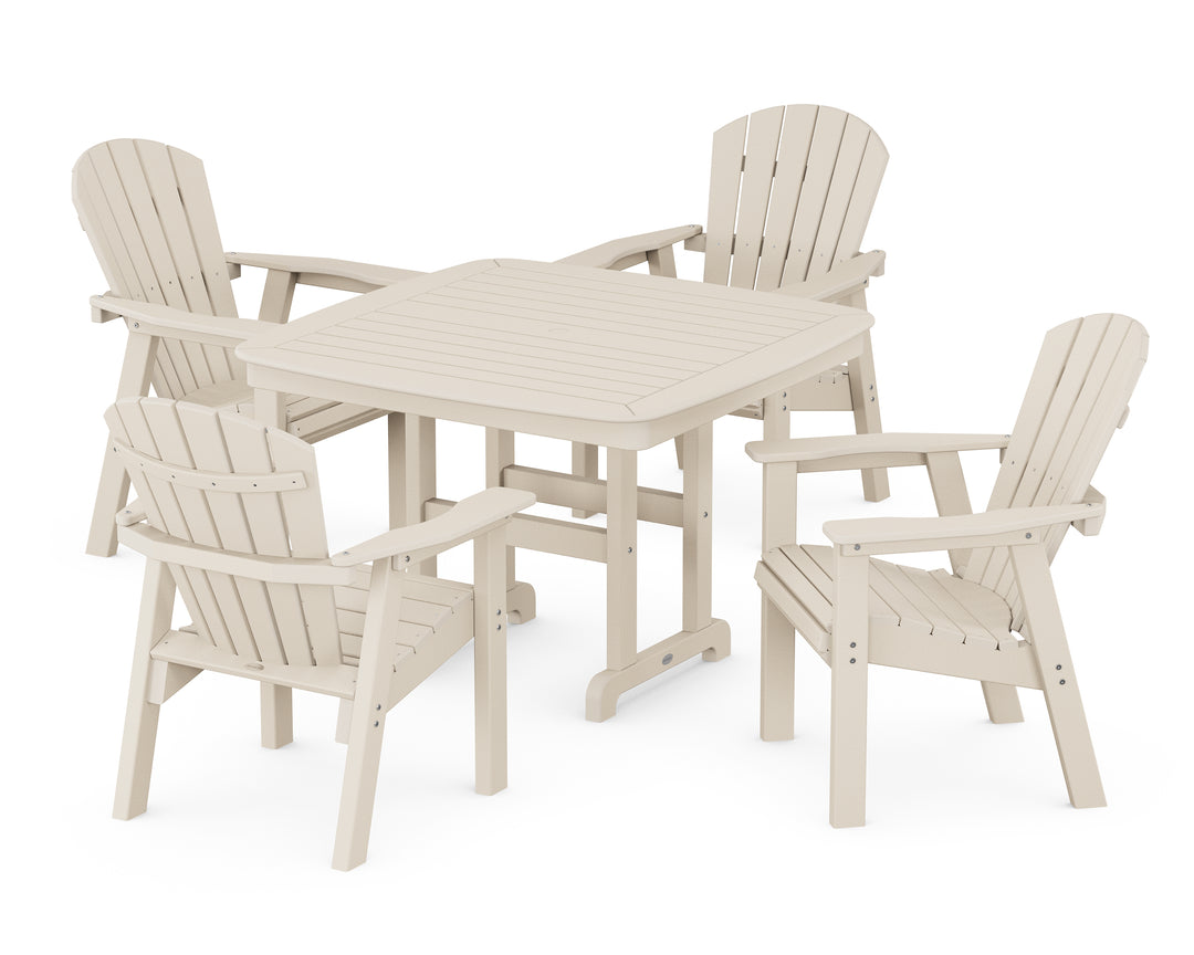 POLYWOOD® Seashell 5-Piece Dining Set with Trestle Legs