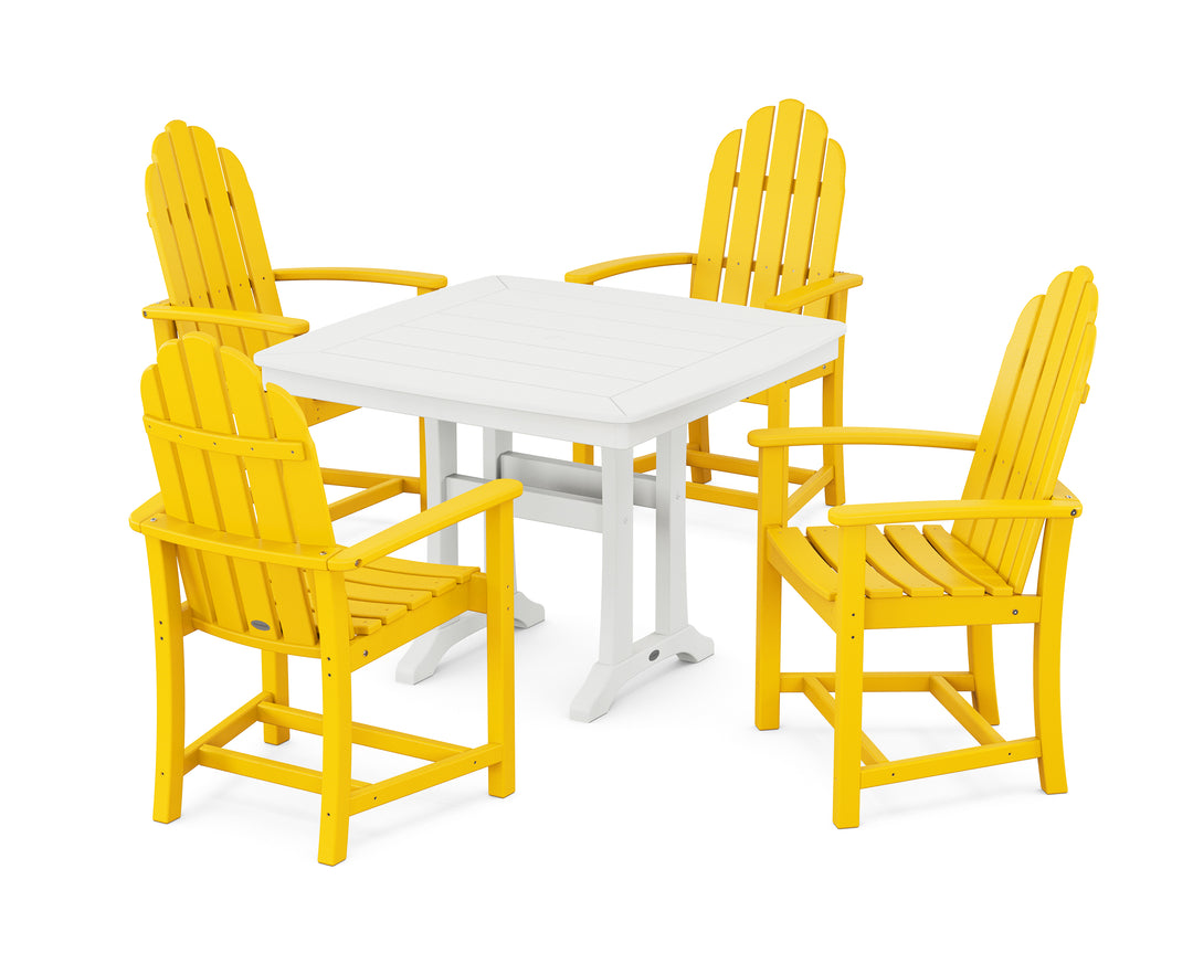 POLYWOOD® Classic Adirondack 5-Piece Dining Set with Trestle Legs