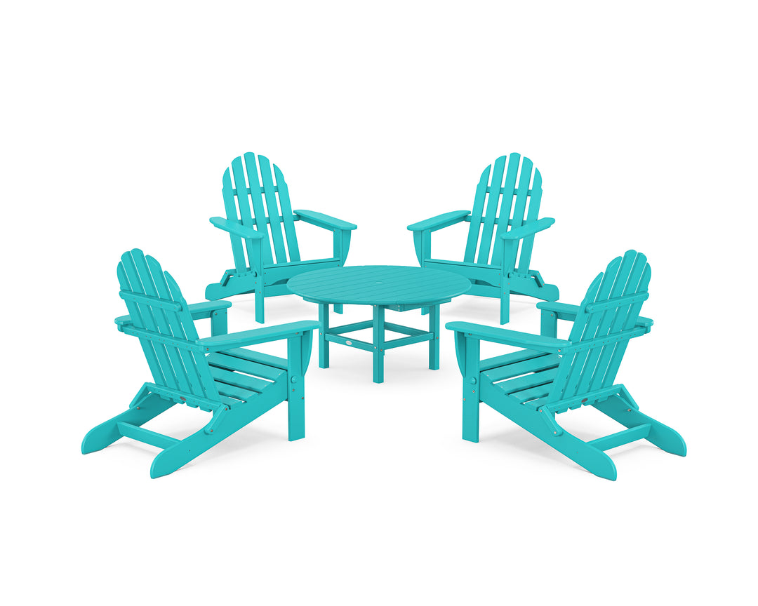 POLYWOOD® Classic Folding Adirondack 5-Piece Conversation Group