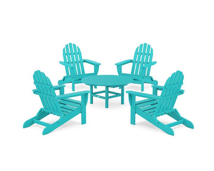 POLYWOOD® Classic Folding Adirondack 5-Piece Conversation Group
