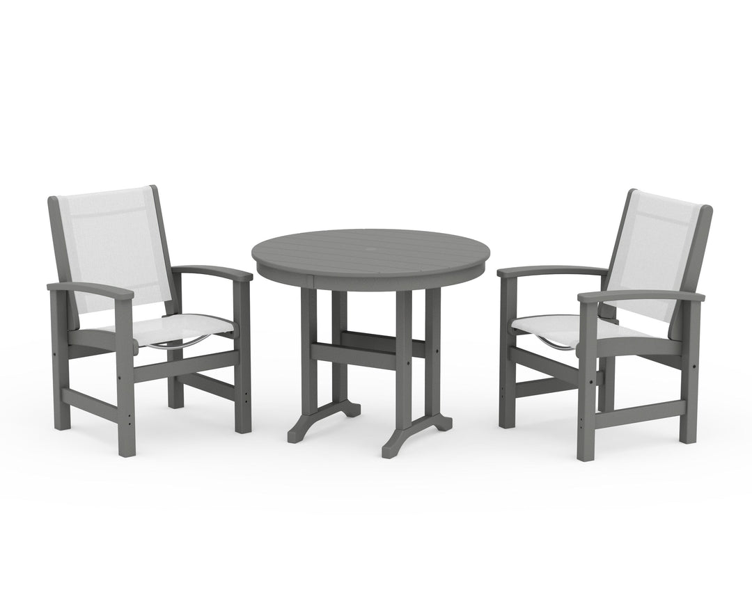 POLYWOOD® Coastal 3-Piece Round Dining Set