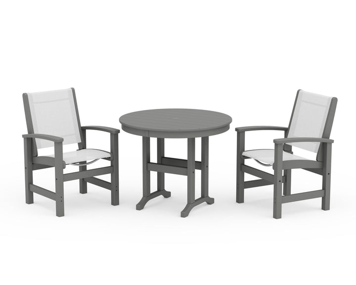 POLYWOOD® Coastal 3-Piece Round Dining Set