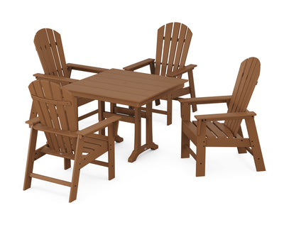 South Beach 5-Piece Farmhouse Dining Set With Trestle Legs