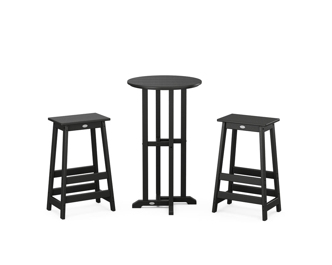 POLYWOOD® Modern Studio Bar Stool 3-Piece Bistro Set