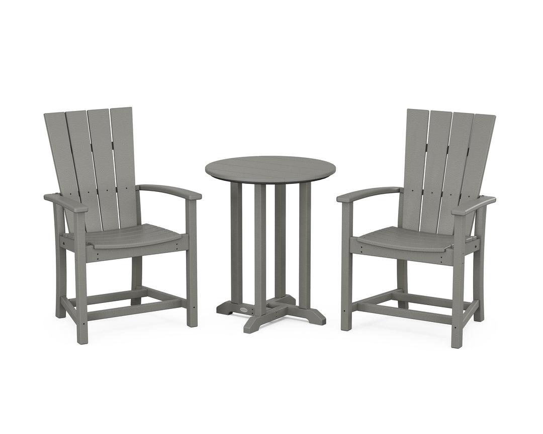 POLYWOOD® Quattro 3-Piece Round Farmhouse Bistro Dining Set