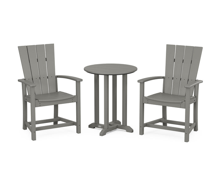 POLYWOOD® Quattro 3-Piece Round Farmhouse Bistro Dining Set