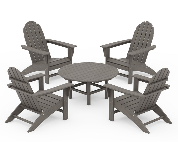 POLYWOOD® Vineyard 5-Piece Adirondack Chair Conversation Set