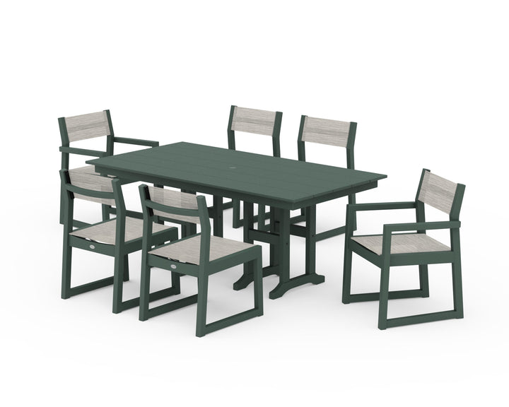 POLYWOOD® EDGE Sling 7-Piece Farmhouse Dining Set