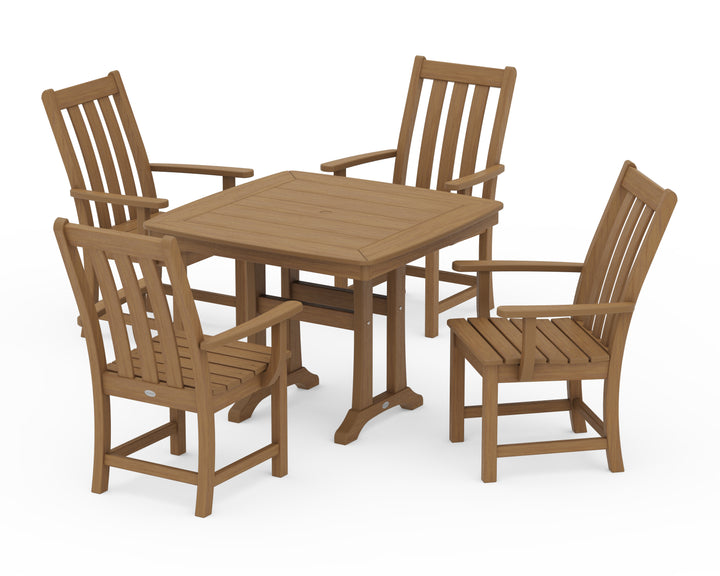 POLYWOOD® Vineyard 5-Piece Dining Set with Trestle Legs