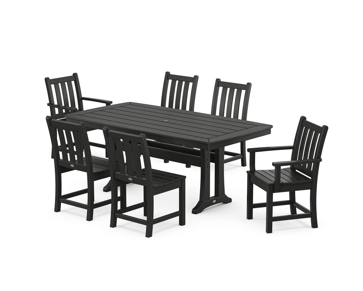 Traditional Garden 7-Piece Dining Set with Trestle Legs