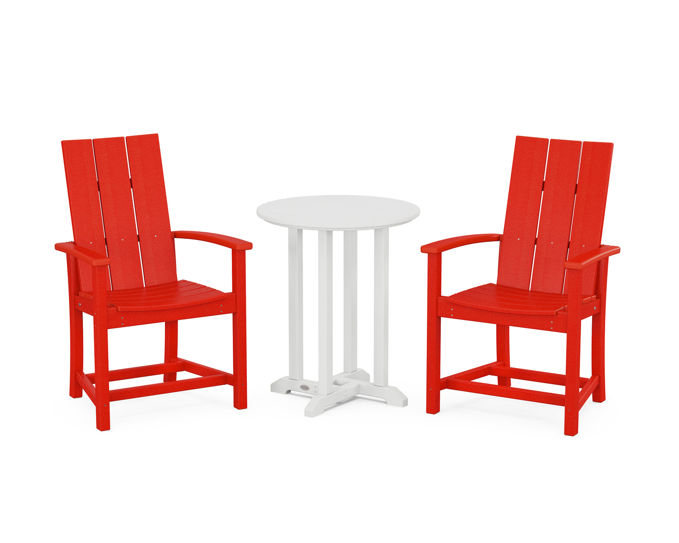 Modern Adirondack 3-Piece Round Farmhouse Bistro Dining Set