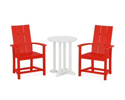 Modern Adirondack 3-Piece Round Farmhouse Bistro Dining Set