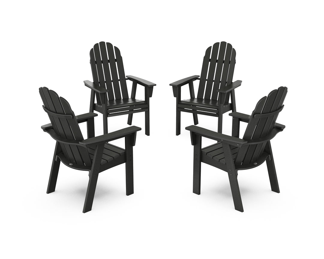 POLYWOOD® Vineyard 4-Piece Curveback Upright Adirondack Conversation Set