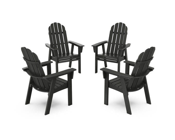 POLYWOOD® Vineyard 4-Piece Curveback Upright Adirondack Conversation Set
