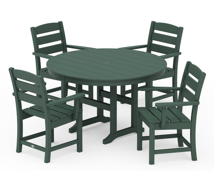 POLYWOOD® Lakeside 5-Piece Round Farmhouse Dining Set
