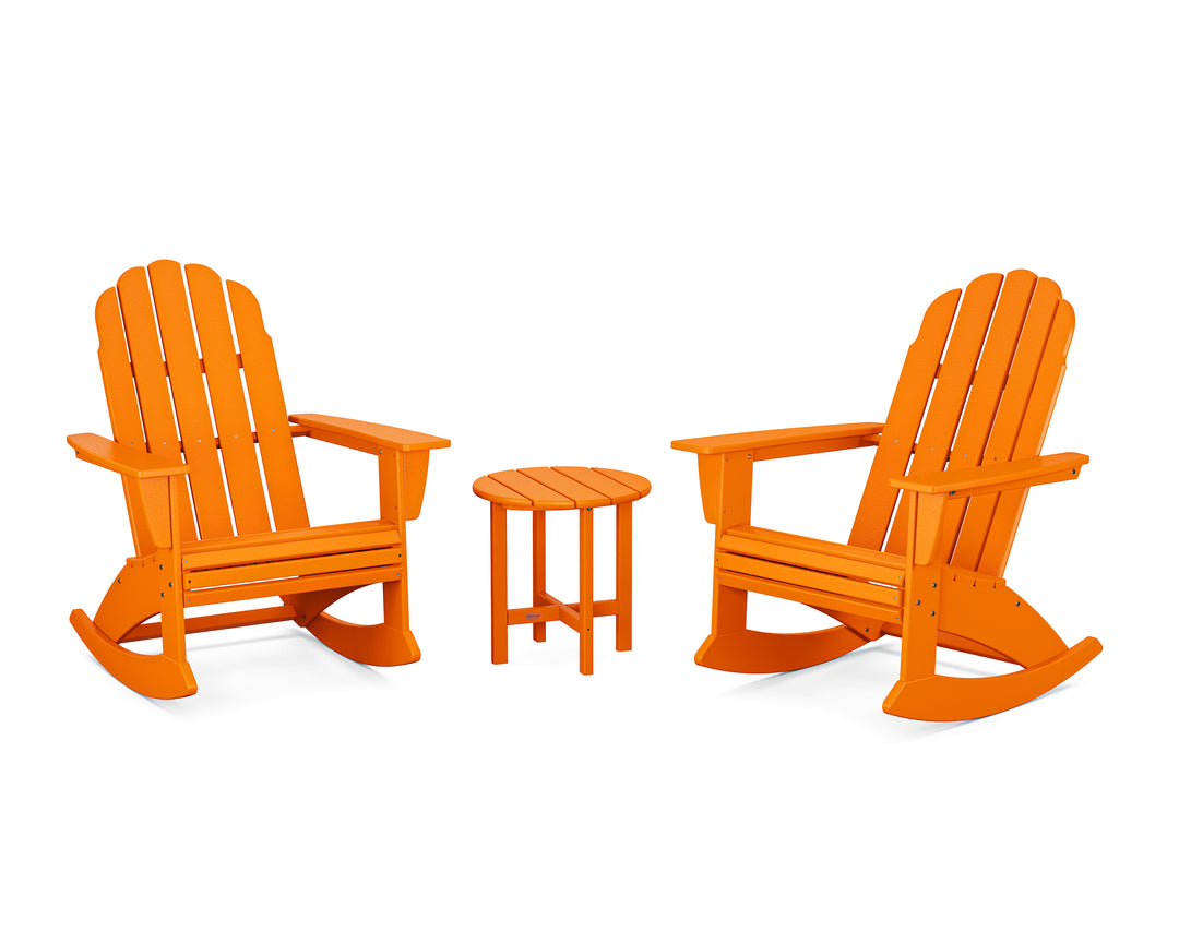POLYWOOD® Vineyard Curveback 3-Piece Adirondack Rocking Chair Set