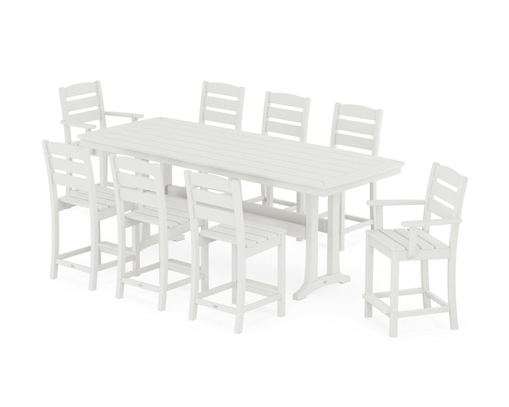 POLYWOOD® Lakeside 9-Piece Counter Set with Trestle Legs