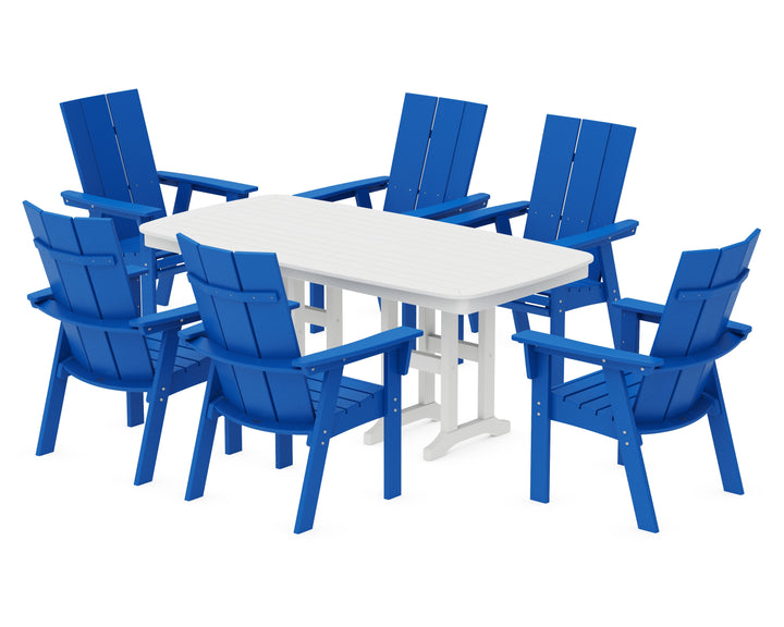 POLYWOOD® Modern Curveback Adirondack 7-Piece Dining Set
