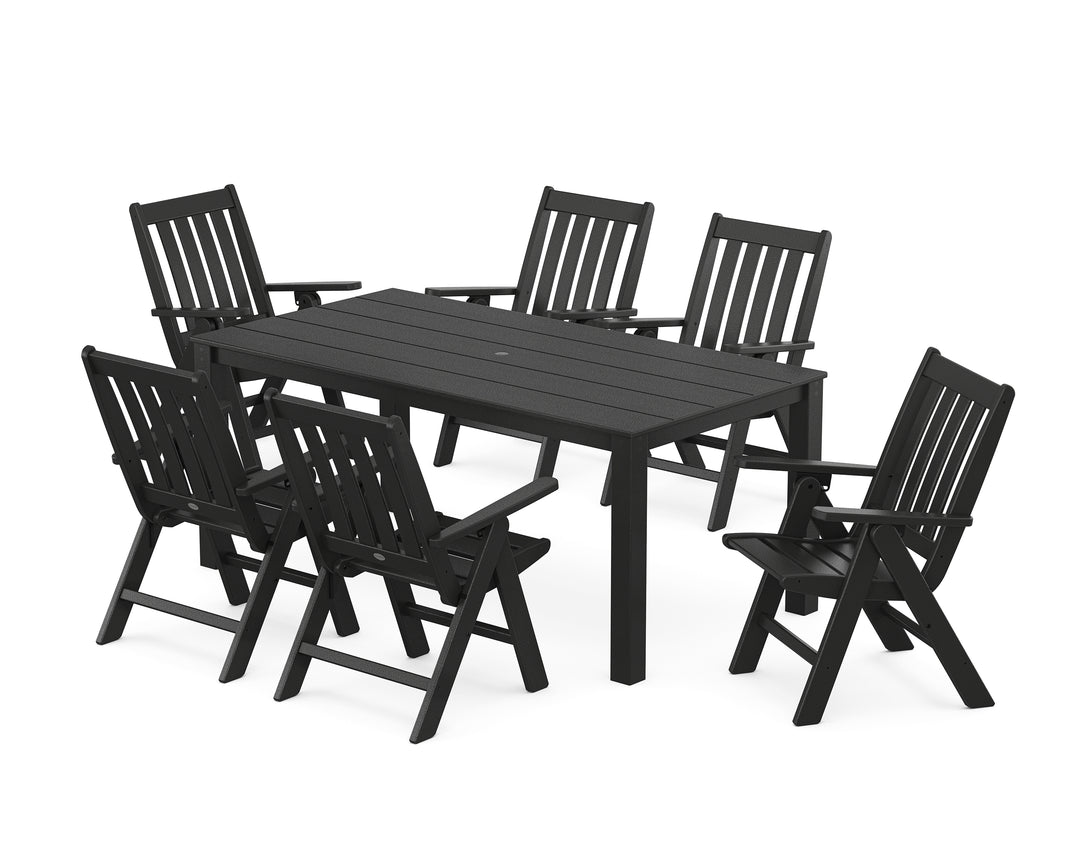 POLYWOOD® Vineyard Folding Chair 7-Piece Parsons Dining Set
