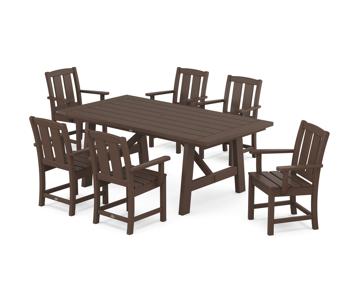 Mission Arm Chair 7-Piece Rustic Farmhouse Dining Set