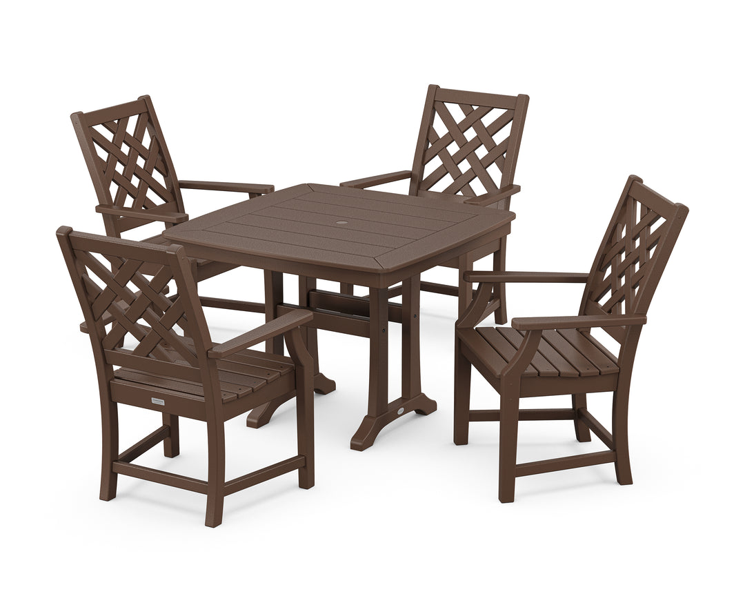 Country Living Wovendale 5-Piece Dining Set with Trestle Legs