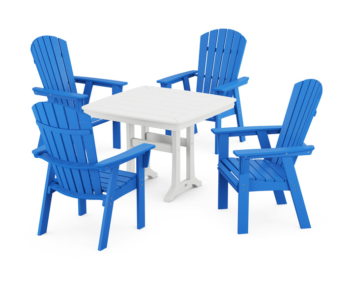 POLYWOOD® Nautical Adirondack 5-Piece Dining Set with Trestle Legs