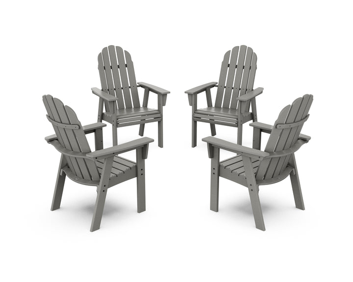 POLYWOOD® Vineyard 4-Piece Curveback Upright Adirondack Conversation Set