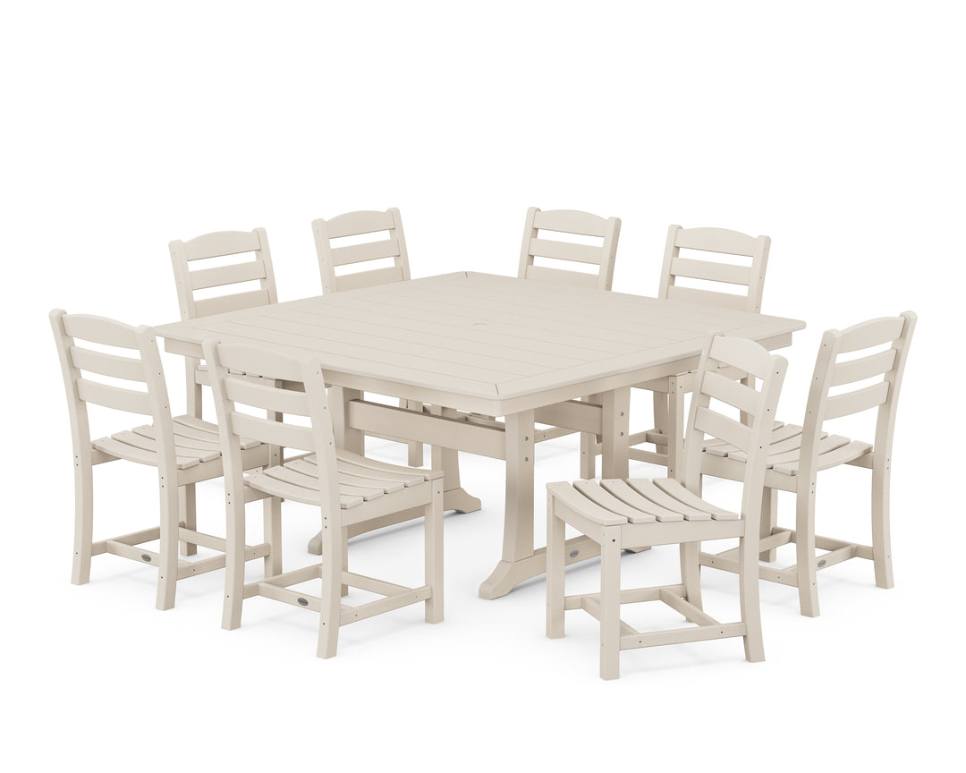 POLYWOOD® La Casa Café 9-Piece Nautical Trestle Dining Set