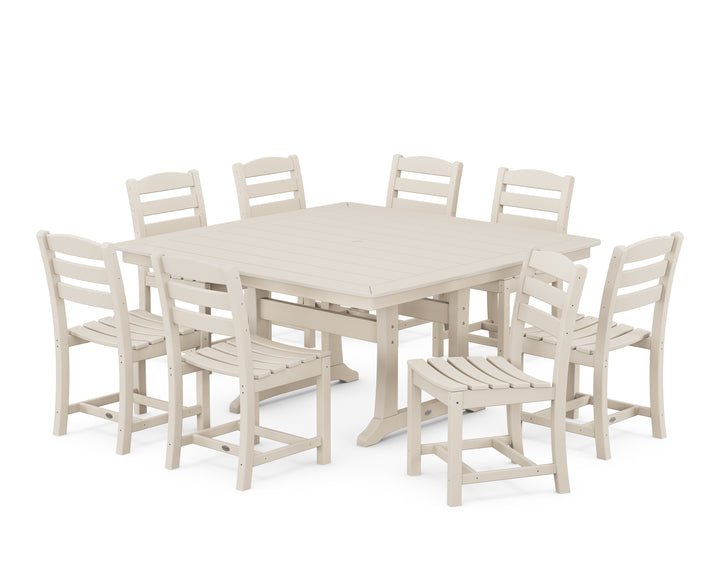 POLYWOOD® La Casa Café 9-Piece Nautical Trestle Dining Set