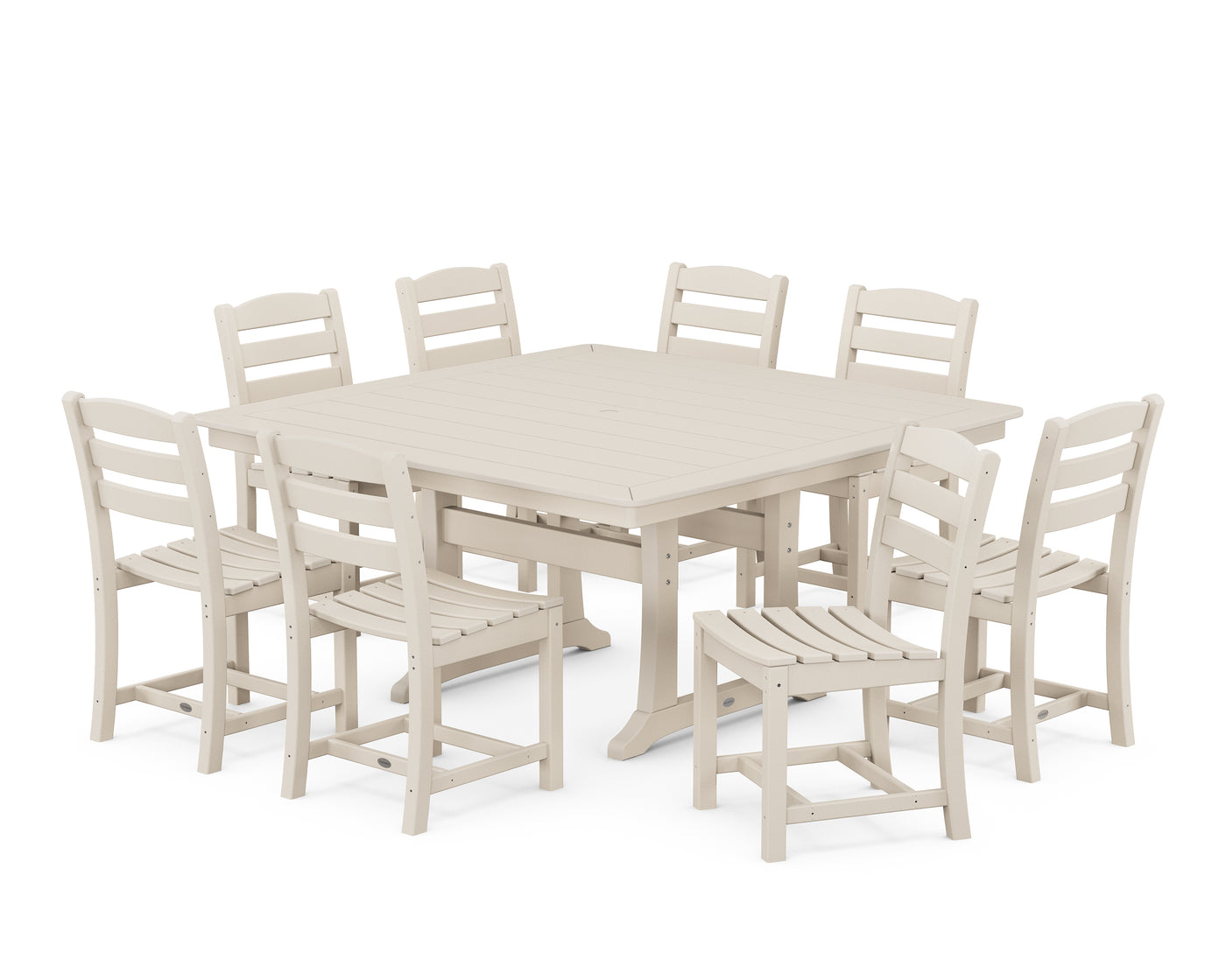 La Casa CafŽ 9-Piece Nautical Trestle Dining Set