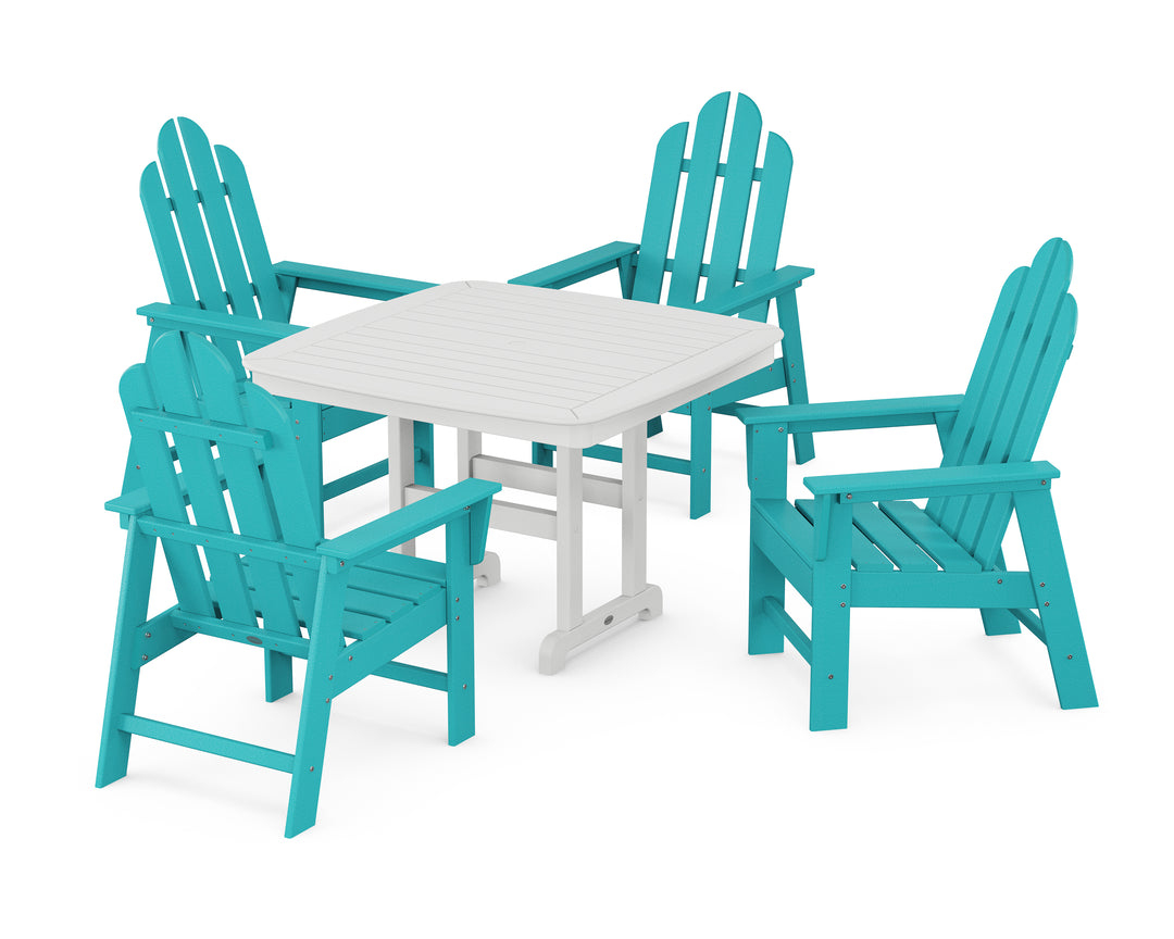 POLYWOOD® Long Island 5-Piece Dining Set with Trestle Legs