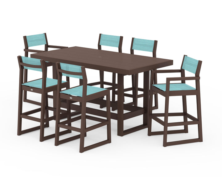 POLYWOOD® EDGE Sling 7-Piece Bar Table Set