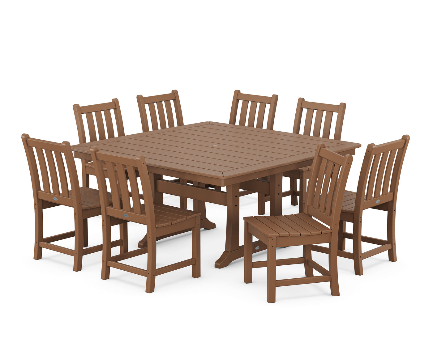 Traditional Garden 9-Piece Nautical Trestle Dining Set