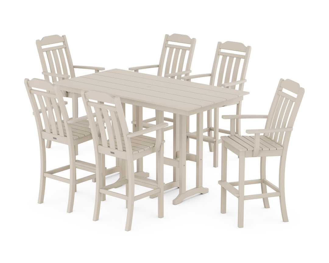 Country Living Cottage Arm Chair 7-Piece Farmhouse Bar Set
