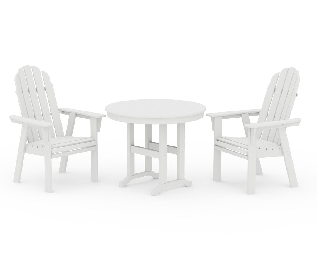 POLYWOOD® Vineyard Adirondack 3-Piece Round Dining Set