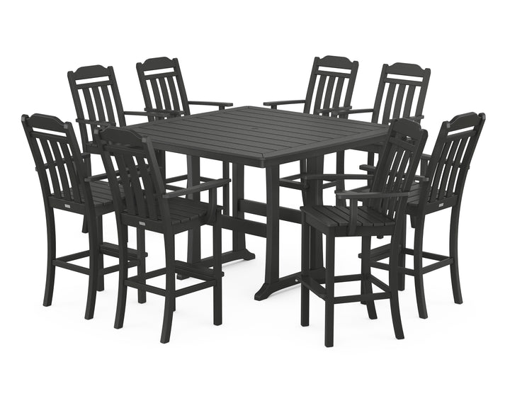Country Living Cottage 9-Piece Bar Set with Trestle Legs