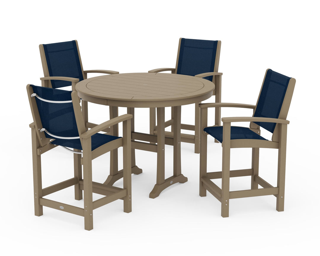 POLYWOOD® Coastal 5-Piece Counter Set
