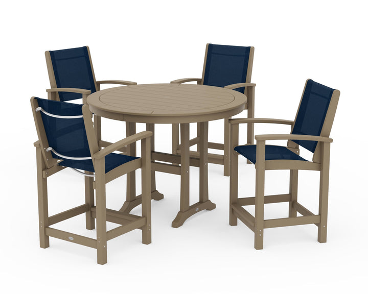 POLYWOOD® Coastal 5-Piece Counter Set