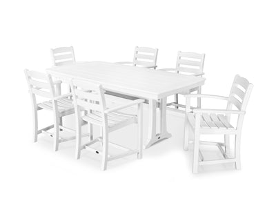 La Casa CafŽ 7-Piece Arm Chair Dining Set with Trestle Legs