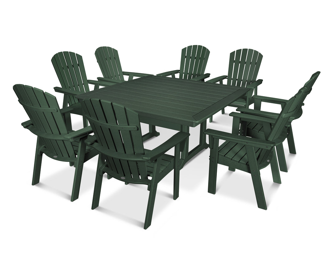POLYWOOD® Nautical Adirondack 9-Piece Trestle Dining Set