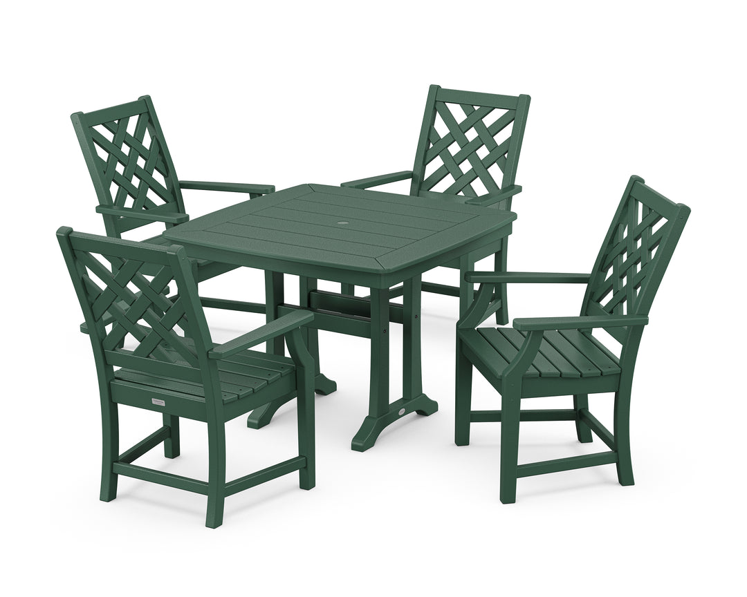 Country Living Wovendale 5-Piece Dining Set with Trestle Legs