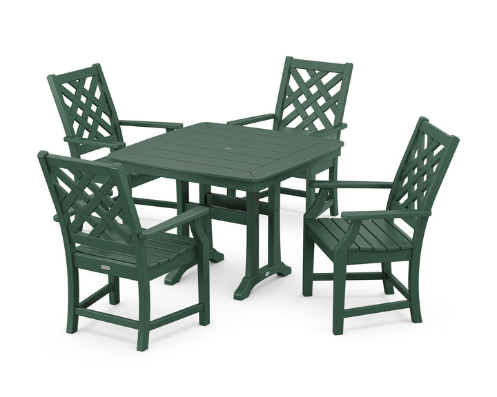 Country Living Wovendale 5-Piece Dining Set with Trestle Legs