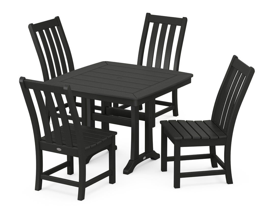 POLYWOOD® Vineyard Side Chair 5-Piece Dining Set with Trestle Legs