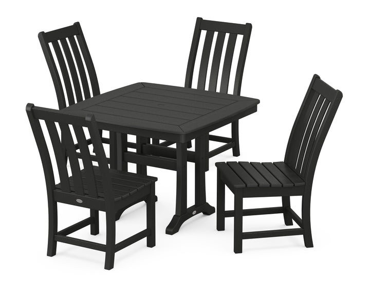 POLYWOOD® Vineyard Side Chair 5-Piece Dining Set with Trestle Legs