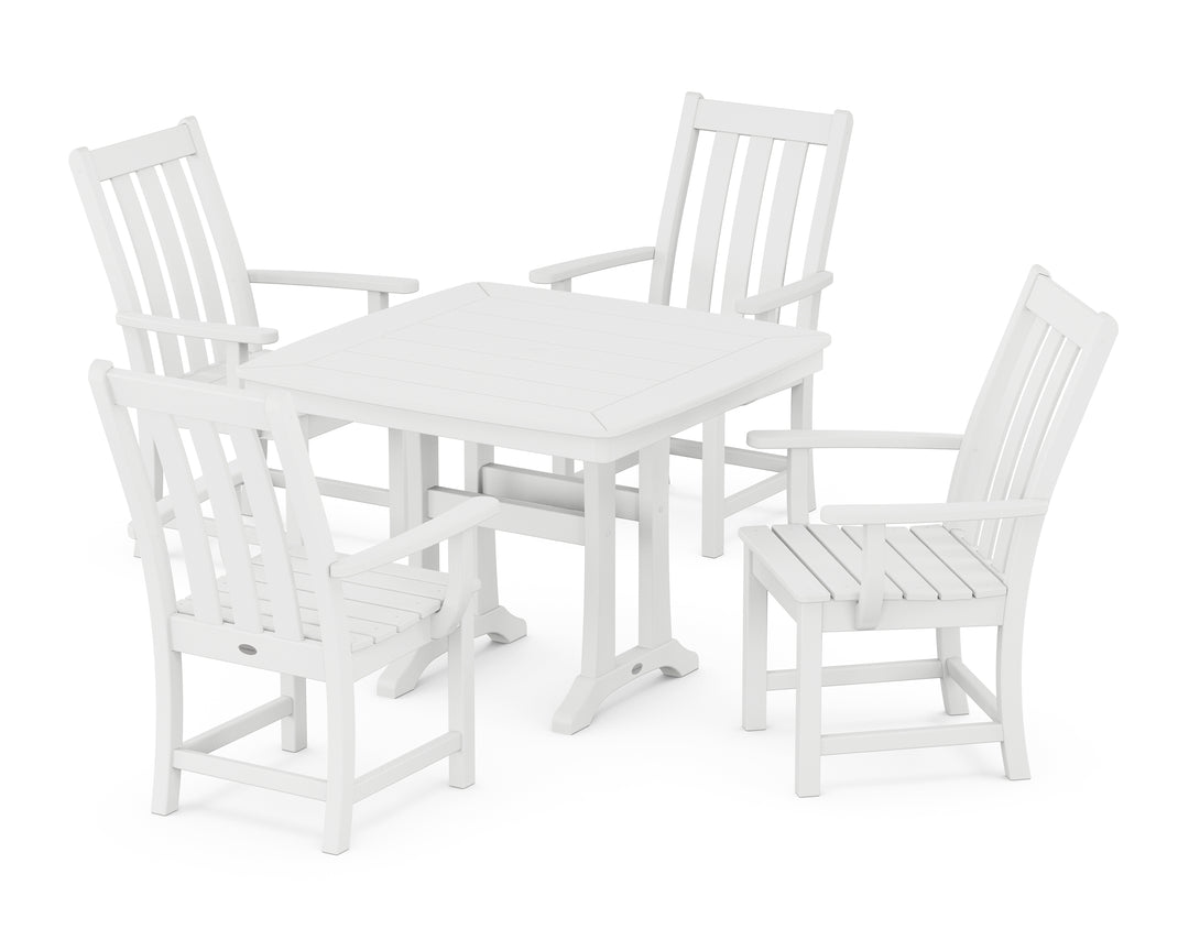 POLYWOOD® Vineyard 5-Piece Dining Set with Trestle Legs