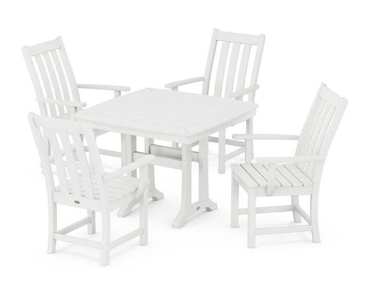 POLYWOOD® Vineyard 5-Piece Dining Set with Trestle Legs