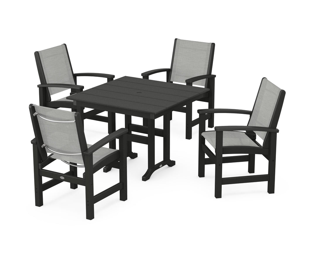 POLYWOOD® Coastal 5-Piece Farmhouse Dining Set